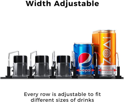 Puricon Drink Organizer for Fridge Pusher Glide, Spring Loaded Fridge Drink - Image 5