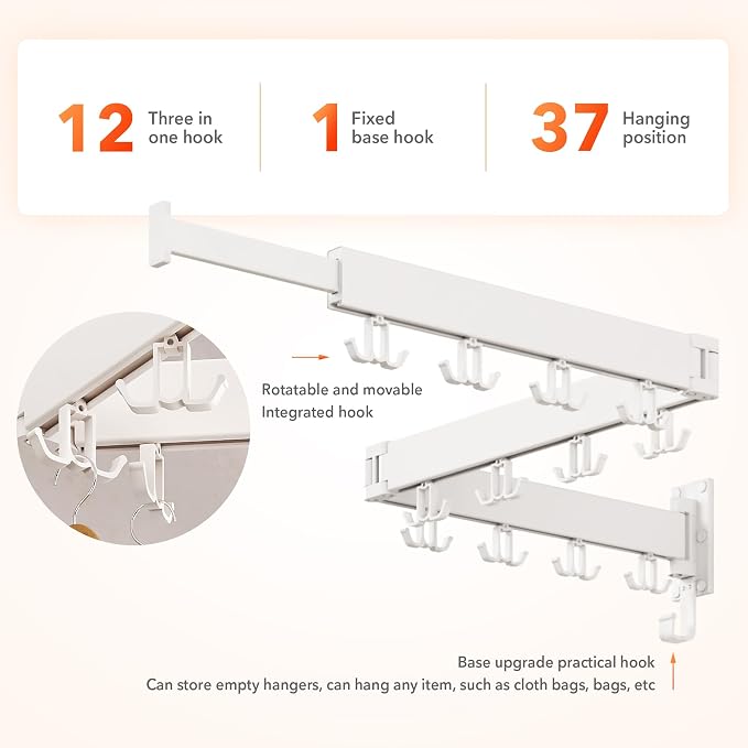 Drying Rack Clothing Wall Mounted, Clothes Drying Rack, Laundry Drying Rack - Image 4
