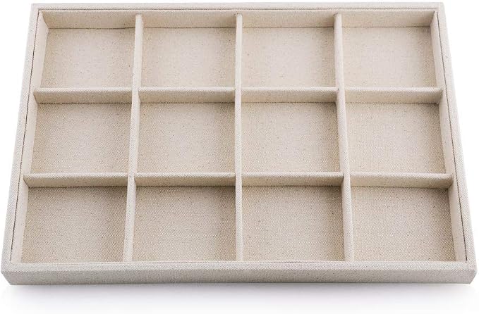 Oirlv Stackable 12 Girds Jewelry Trays Jewelry Storage Tray Showcase Display by Oirlv