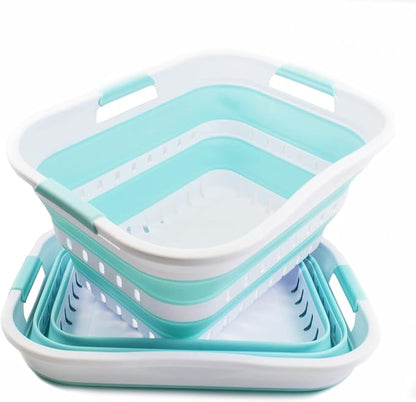 SAMMART Set of 2-30L Collapsible Plastic Laundry Basket - Image 4