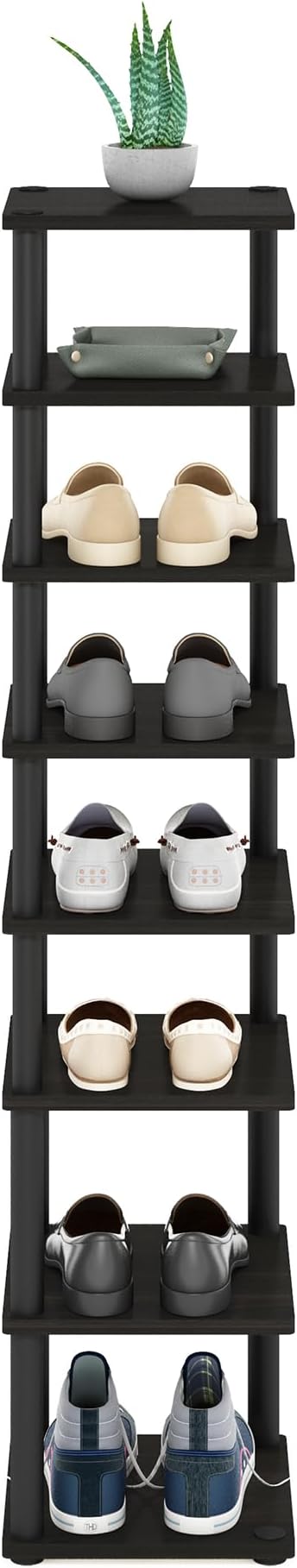 Furinno Turn-N-Tube Vertical Shoe Rack, 8-Tier Narrow Shoe Organizer, Free - Image 5