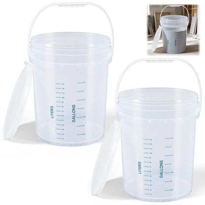 Lounsweer 5 Gallon 2 Pack Clear Bucket by Lounsweer