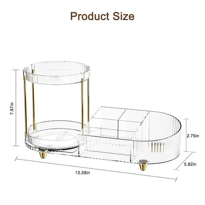 Makeup Organizer Countertop for Vanity, Rotating Perfume Tray - Image 7