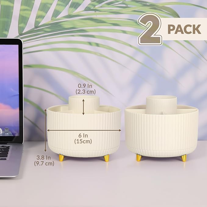 SKYDUE 2 Pack Pen Holder, 360 Degree Rotating Pencil Holder - Image 2