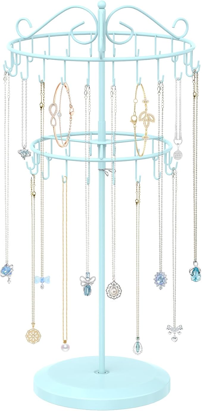 iDavosic.ly 2 Tier Rotating Necklace Holder Organizer by iDavosicly