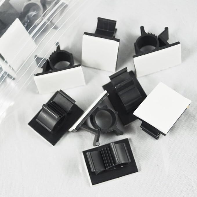 Viaky 30 Pcs Black Clips Self Adhesive Backed Nylon Wire Adjustable Cable Clips - Image 7