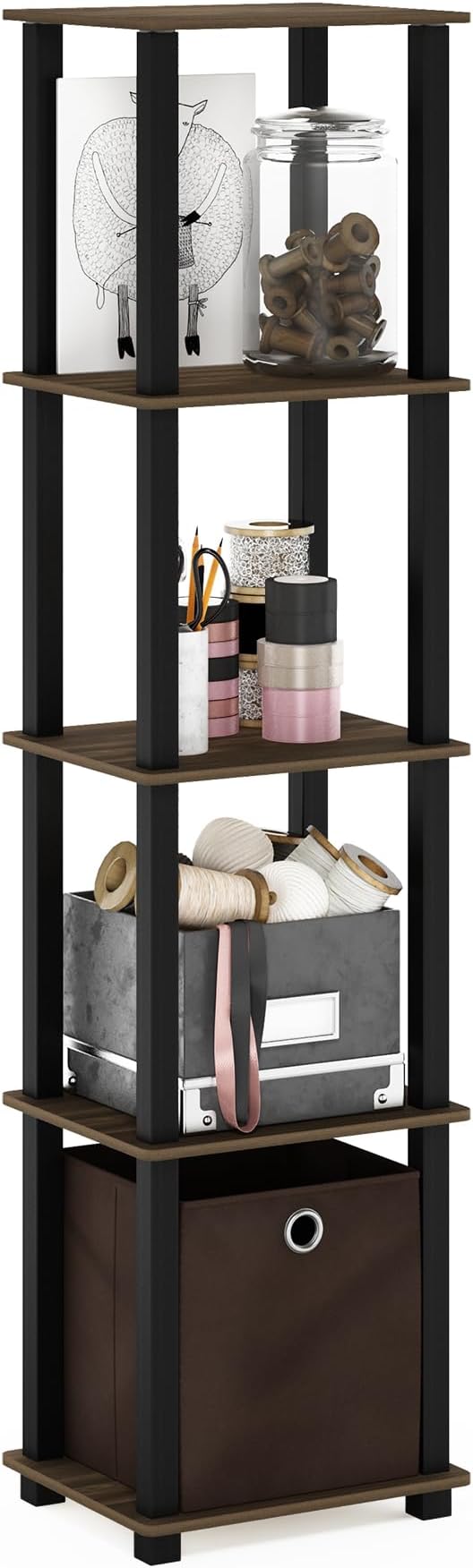 FURINNO TNT No Tools 5-Tier Display Decorative Shelf, Columbia by Furinno-FitsYourSpaceFitsYourBudget