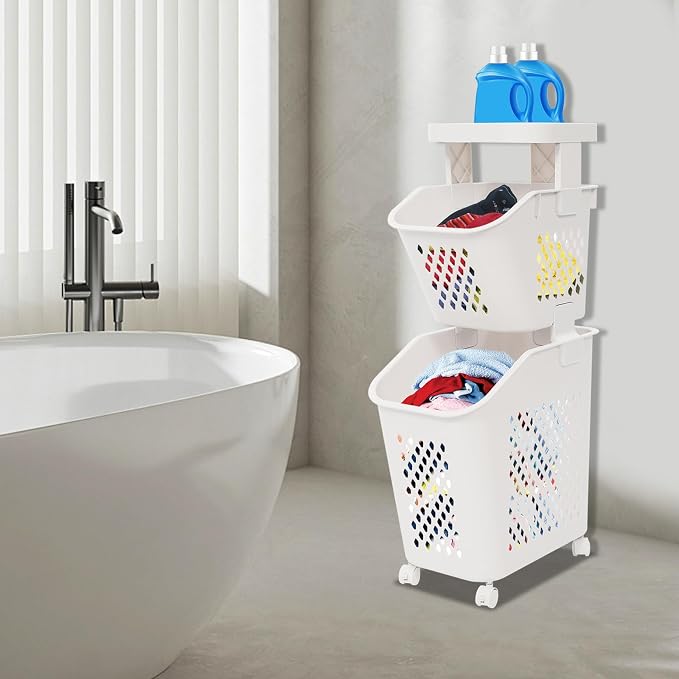 2-Tier Laundry Hamper Sorter - Image 4