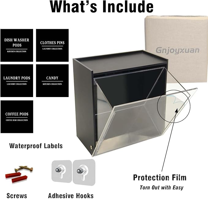 Laundry Pods Container, Acrylic Wall Mounted Organizer - Image 8