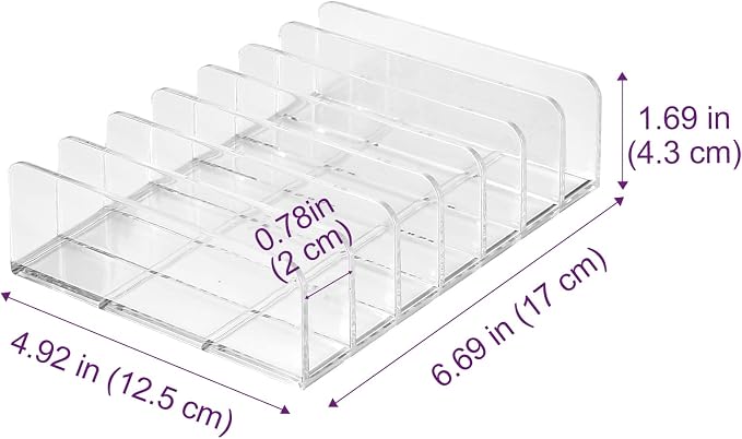 Lolalet Clear Acrylic Makeup Palettes Organizer, Divided Sections Stand Rack - Image 5