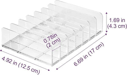 Lolalet Clear Acrylic Makeup Palettes Organizer, Divided Sections Stand Rack - Image 5