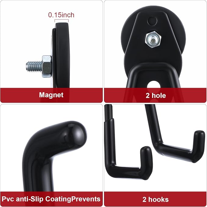 Landhoow Large Magnetic Hooks Heavy Duty Garage Magnet Hooks Strong Storage - Image 3