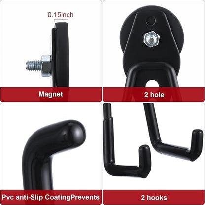 Landhoow Large Magnetic Hooks Heavy Duty Garage Magnet Hooks Strong Storage - Image 3