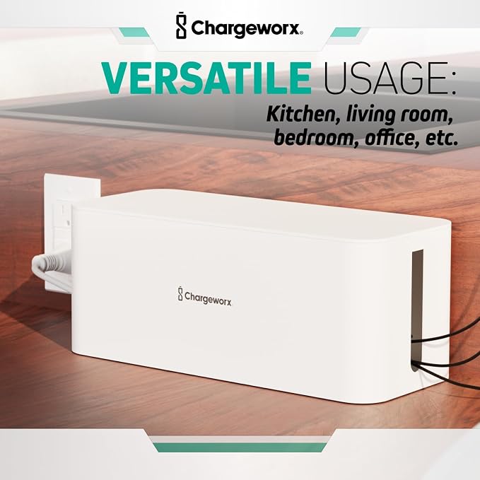 ChargeWorx Cable-Management Box Set, Cord Organizer, Cable Box to Hide Surge - Image 7
