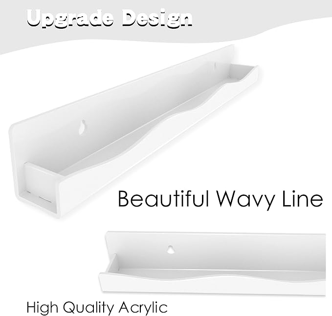 YMVV 15" Nail Polish Rack Wall Mounted Shelf, 6 Pack White Acrylic Nail Polish - Image 4