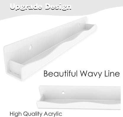 YMVV 15" Nail Polish Rack Wall Mounted Shelf, 6 Pack White Acrylic Nail Polish - Image 4