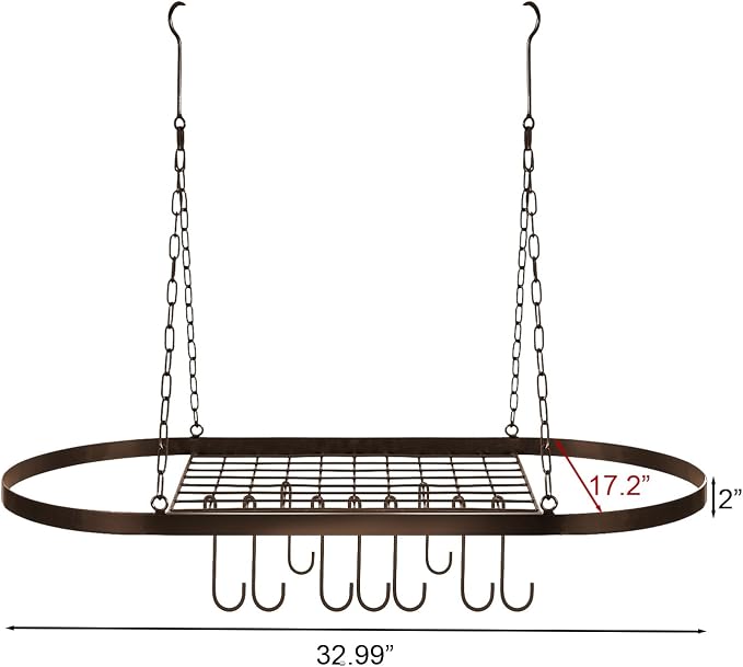 Sorbus Pot and Pan Rack for Ceiling 31" - Image 5