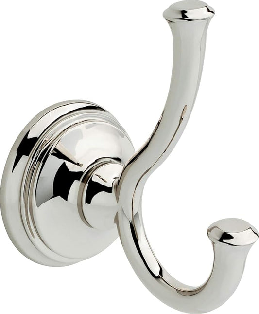 Delta Double Towel Hook for Bathroom or Kitchen| Polished Nickel | Cassidy by Unknown