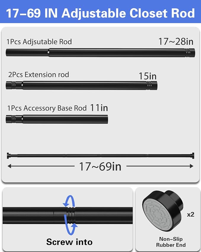 Supforce No Drilling Closet Rods - Image 8