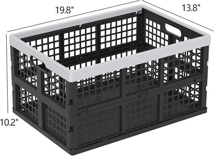 Collapsible Utility Crate Storage Bin, Folding Plastic Stackable Utility Crates - Image 2