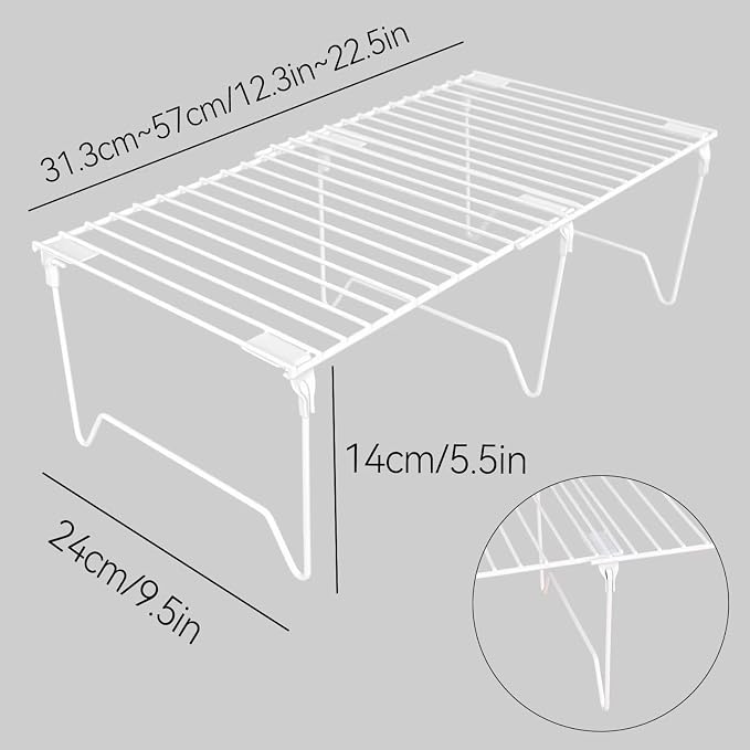 1/2-Piece Set freezer organizer, Stackable Cabinet Organizer Shelves, Foldable - Image 2