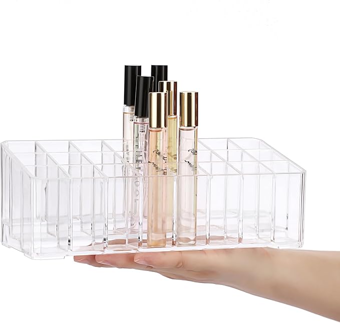 ELLDOO Rollerball Perfume Organizer, 24 Spaces Clear Acrylic Perfume Storage - Image 8