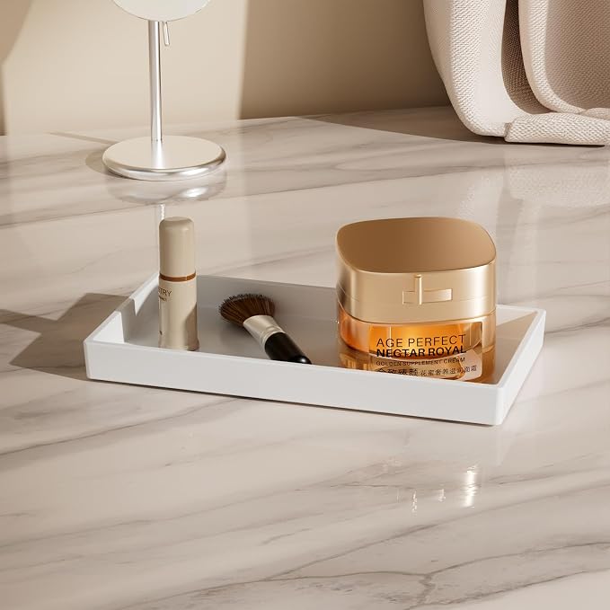 Vanity and Bathroom Tray, 7.7" ABS Countertop Organizer, Waterproof Vanity Tray - Image 4