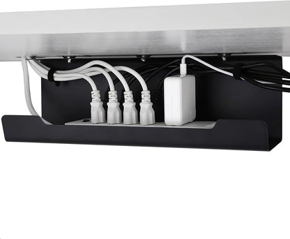 VIDOR Under Desk Cable Management Tray 2-Pack, No Drill Alloy Steel - Image 7