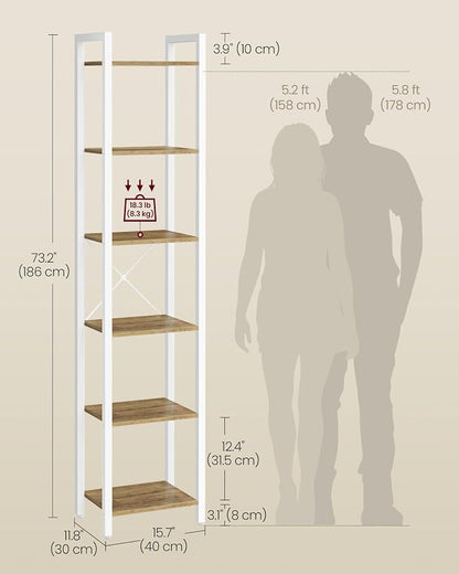 VASAGLE 6-Tier Bookshelf, Bookcase - Image 3