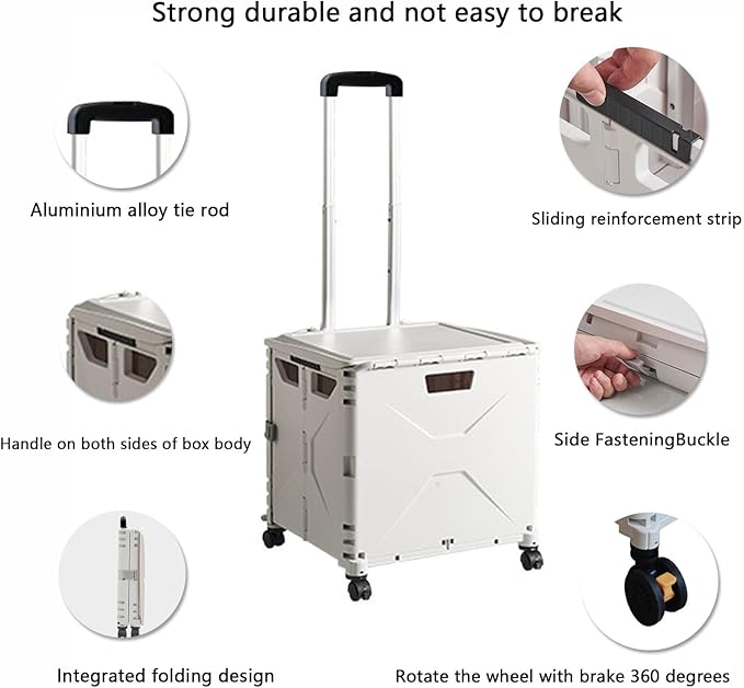 Collapsible Rolling Crate on Wheels - Image 3
