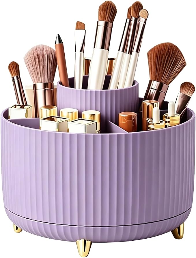 360° Rotating Makeup Brush Holder Organizer, Spinning Skincare Storage Carousel by Unknown