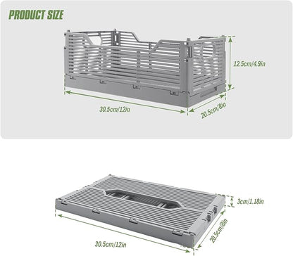 2-Pack Collapsible Crates for Storage, 12x8.07x4.92 In, Collapsible Plastic - Image 2