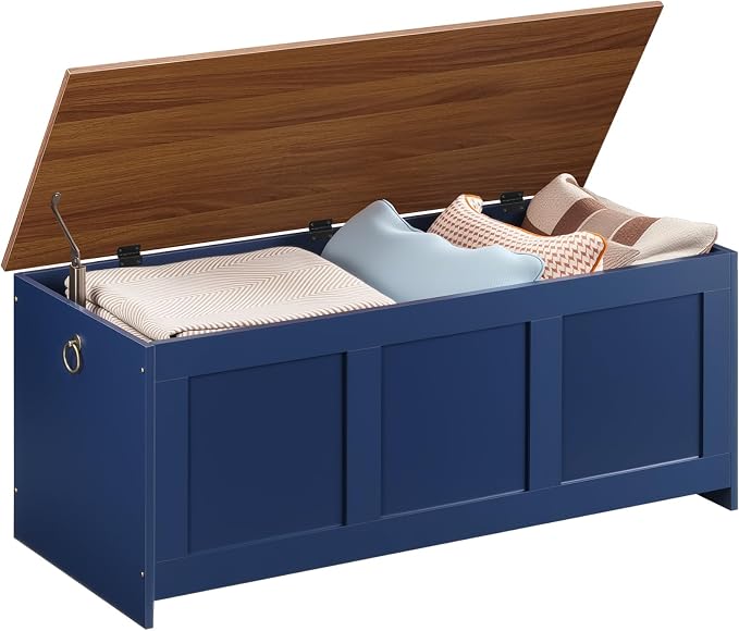 HOOBRO Storage Bench, 39.3" Retro Wooden Storage Chest, Wooden Storage Trunk - Image 9