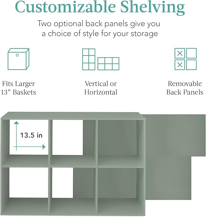 Best Choice Products Kids Bookcase 6-Cube Storage Organizer, 13.5in Shelf - Image 3