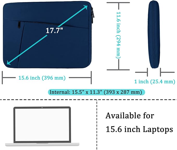 Laptop Sleeve Case 15.6 inch, Durable Shockproof Protective Computer Carrying - Image 5