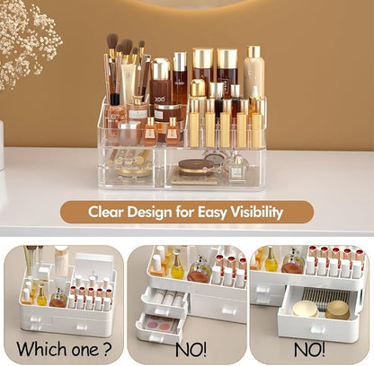 Makeup Organizer for Vanity, Acrylic Large Desk Organizer - Image 4