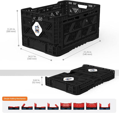 Bigant Heavy Duty Collapsible & Stackable Plastic Milk Crate - Image 5