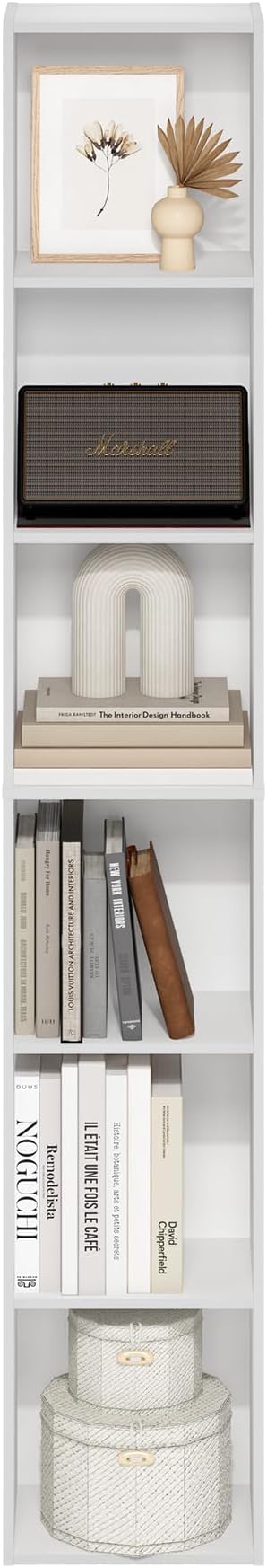 Furinno PASIR Book Shelf, 6-Tier Bookcase, Tall Standing Bookshelf, Open - Image 6