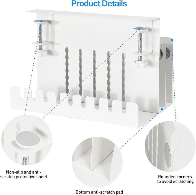 MAXECHO Desk Side Storage, Under Desk Laptop Mount, Table Side Hanging File - Image 4
