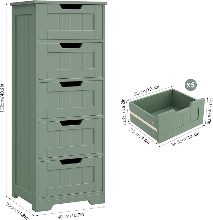 FOTOSOK Bathroom Cabinet, Bathroom Storage Cabinet - Image 2