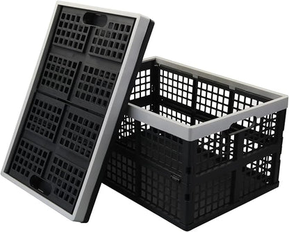 Anbers 42 L Plastic Collapsible Storage Crate, Folding Milk Crate Storage Bins - Image 6