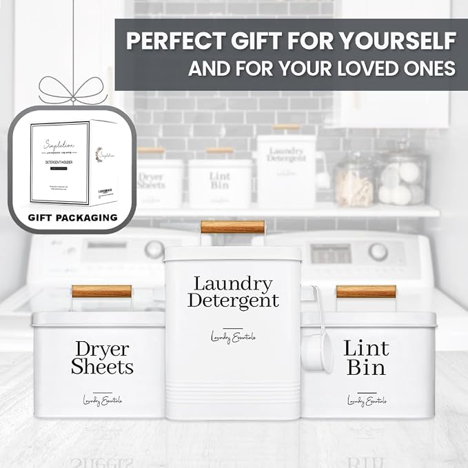 Simplation Laundry Detergent Container, Modern Farmhouse Storage Box - Image 6