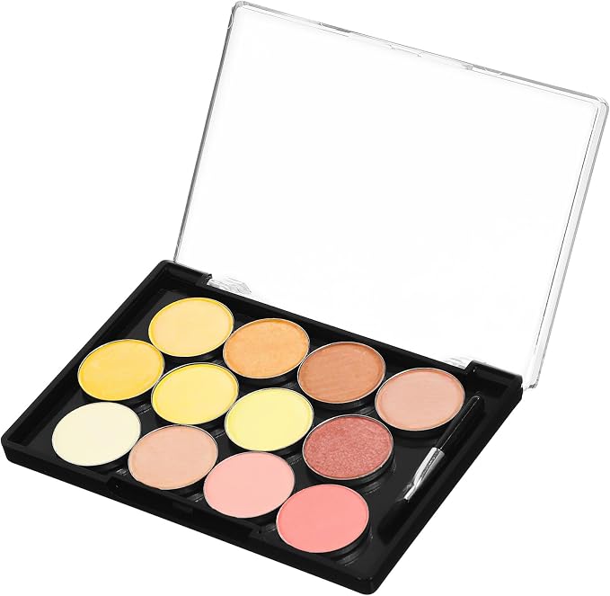 FRCOLOR Magnetic Eyeshadow Palette Case 12 Round Pans and Brush Space-Saving - Image 9