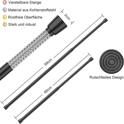 AIZESI Spring Tension Rods Adjustable Tension Curtain Rod Small Tension Rod No - Image 4
