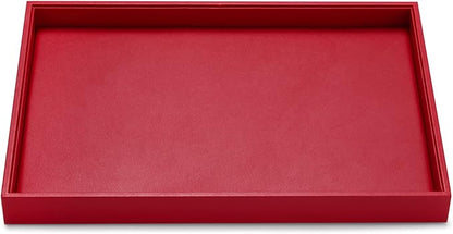 Oirlv Gorgeous Red Leather Jewelry Tray Flat Jewelry Display Tray Stackable by Oirlv