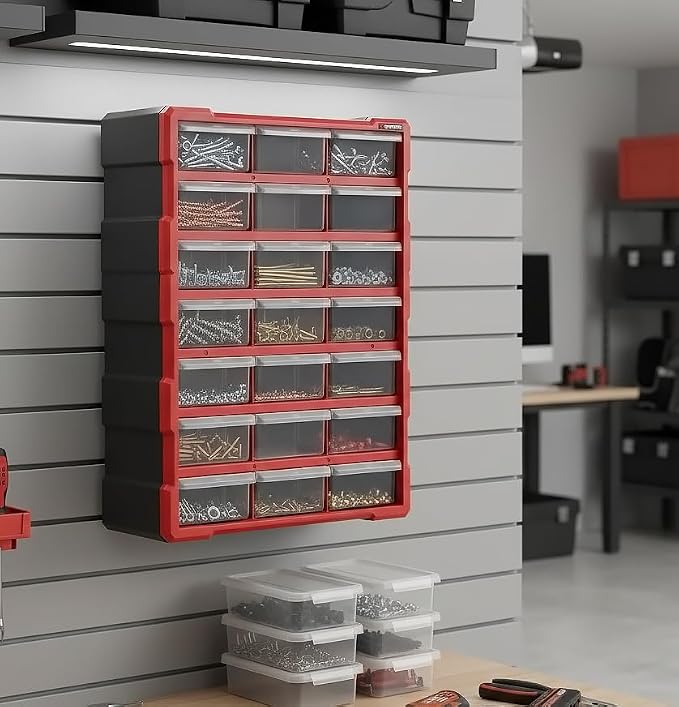 Small Parts Organizer for Hardware & Screws | 18 Removable Bins - Image 6