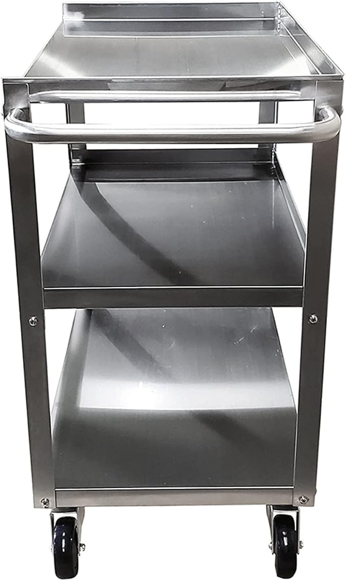 15 in. Wide X 24 in. Long X 33 in High | 3 Shelf Metal Utility Cart on Wheels - Image 4