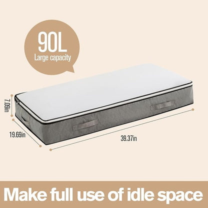 90L Under Bed Storage Containers, Closet Organizers and Storage Bins, Foldable - Image 7