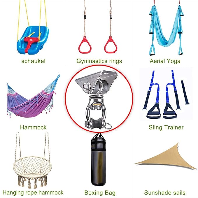 SELEWARE Silent Swing Hanger Heavy Duty Bearing Swing Hooks 1 Pack | 360° - Image 2