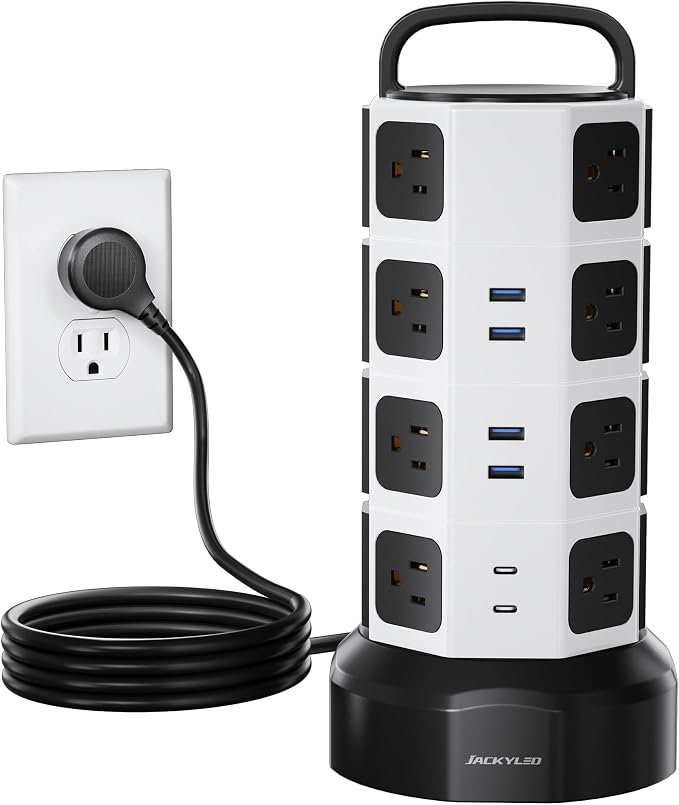 Power Strip Tower Surge Protector by JACKYLED